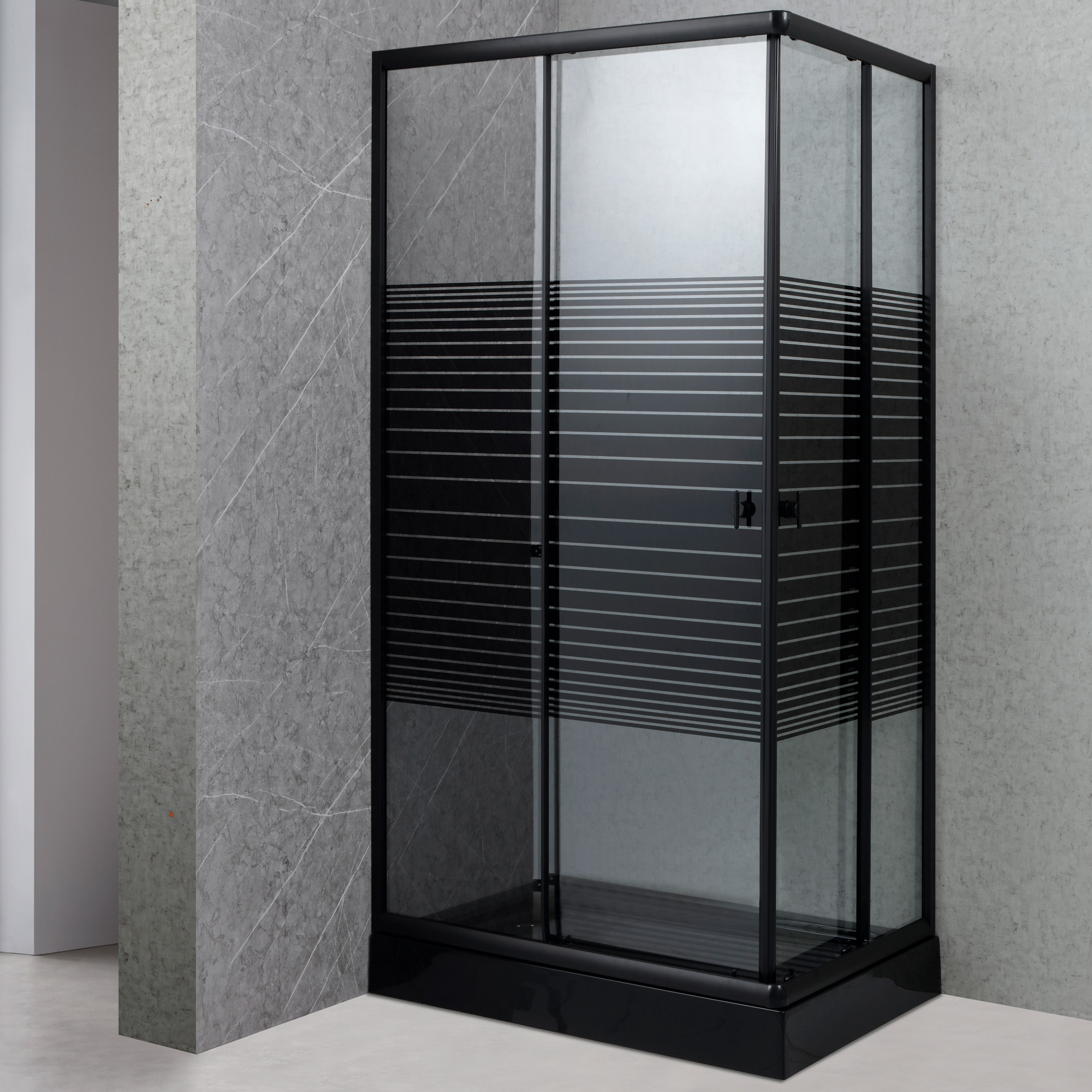 SHOWER RECTANGULAR STRAVA NEGRO 100X70CM - 1