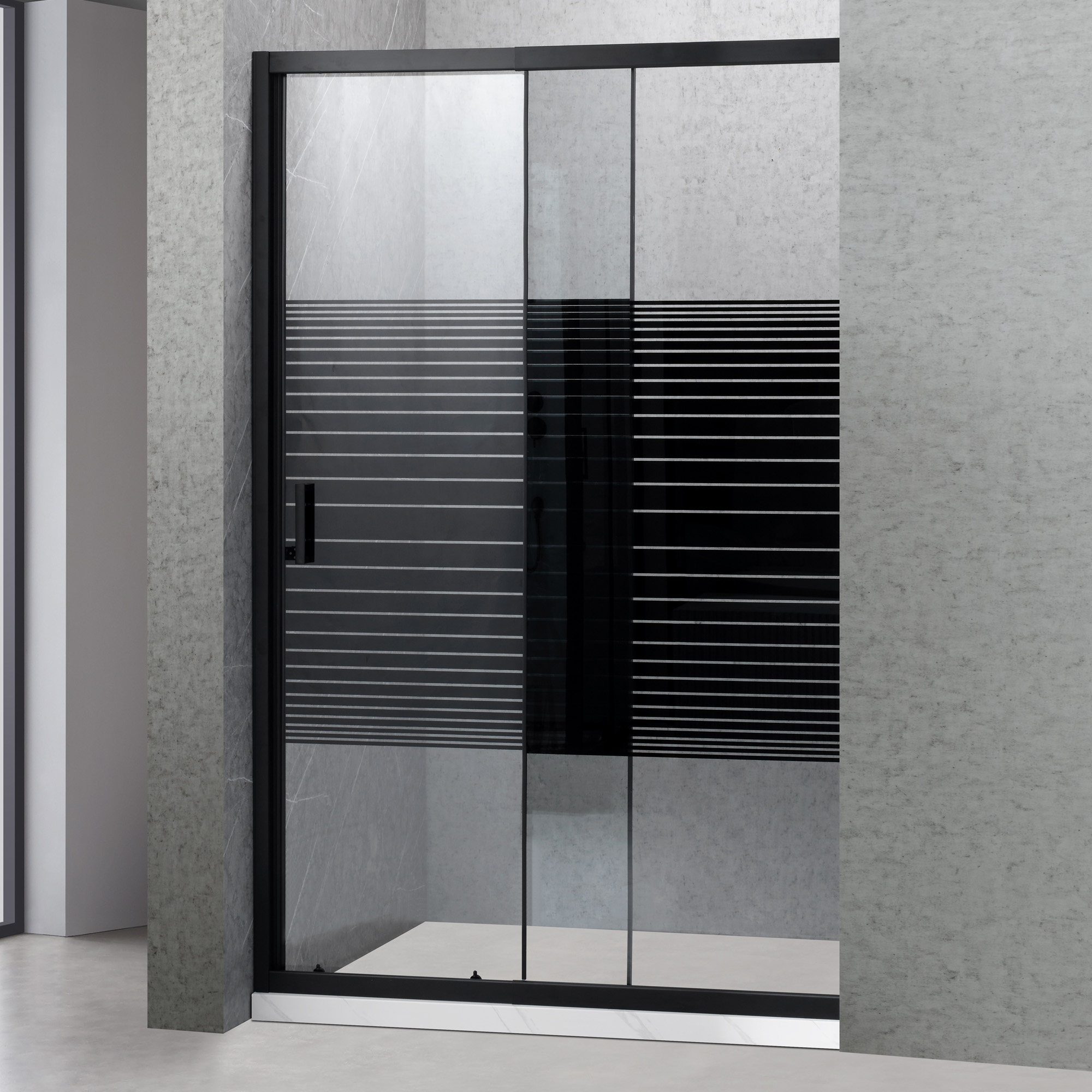 SHOWER RECTANGULAR STRAVA NEGRO 120X80CM - 1