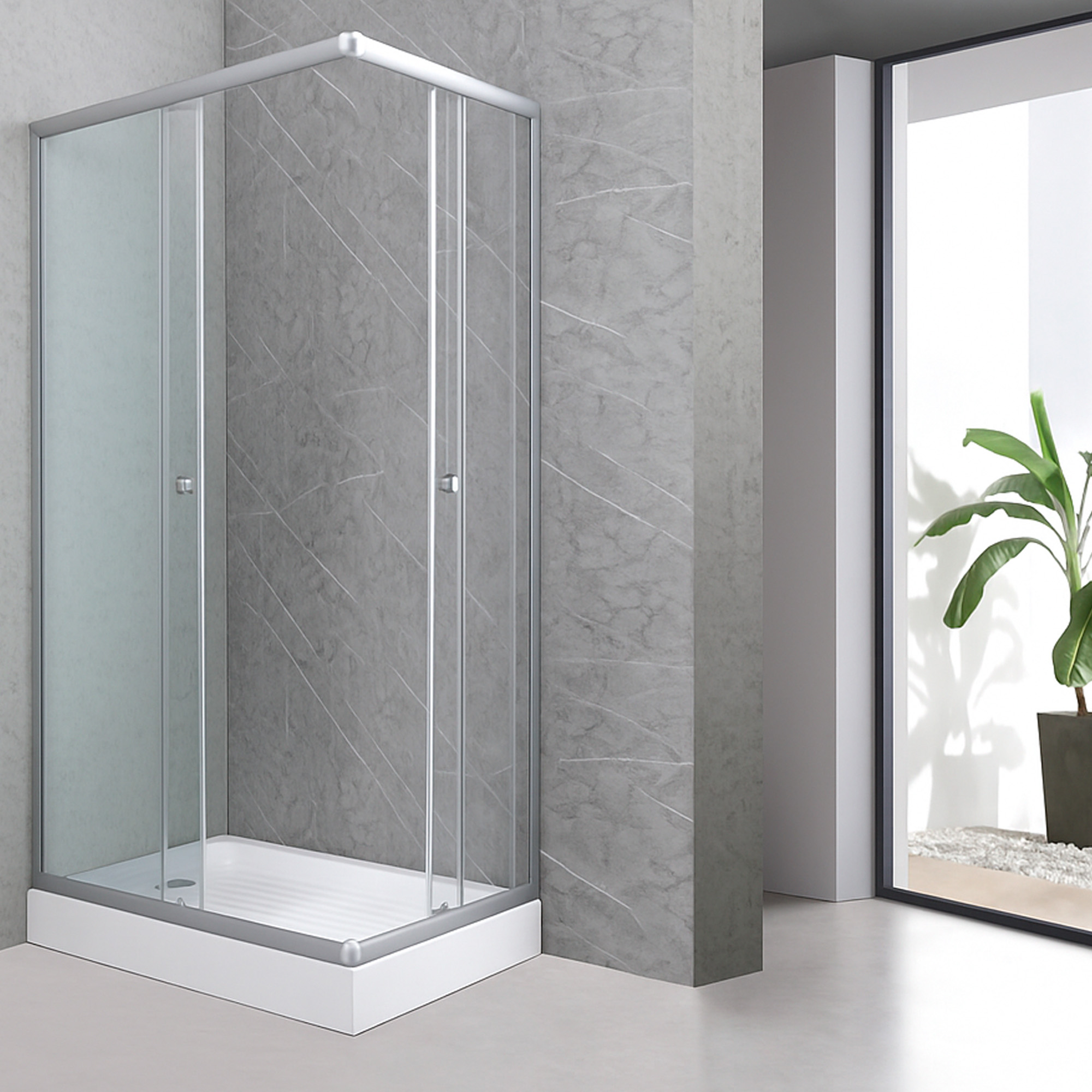SHOWER RECTANGULAR LENS VIDRIOS TRANSPARENTES 120X80CM INCLUYE RECEPTÁCULO - 6