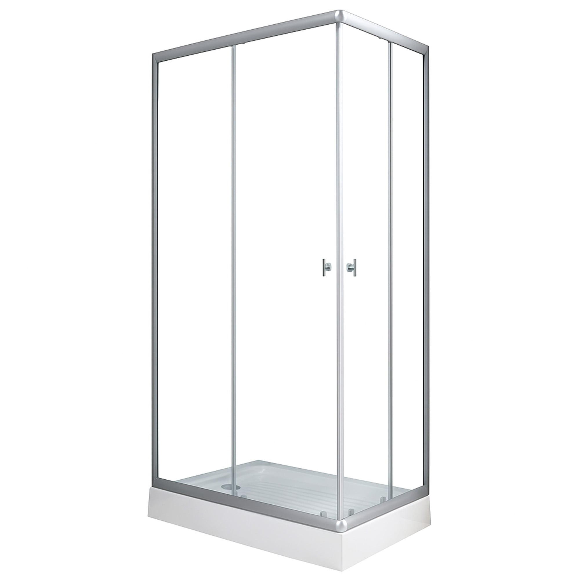 SHOWER RECTANGULAR LENS VIDRIOS TRANSPARENTES 100X80CM INCLUYE RECEPTÁCULO - 2