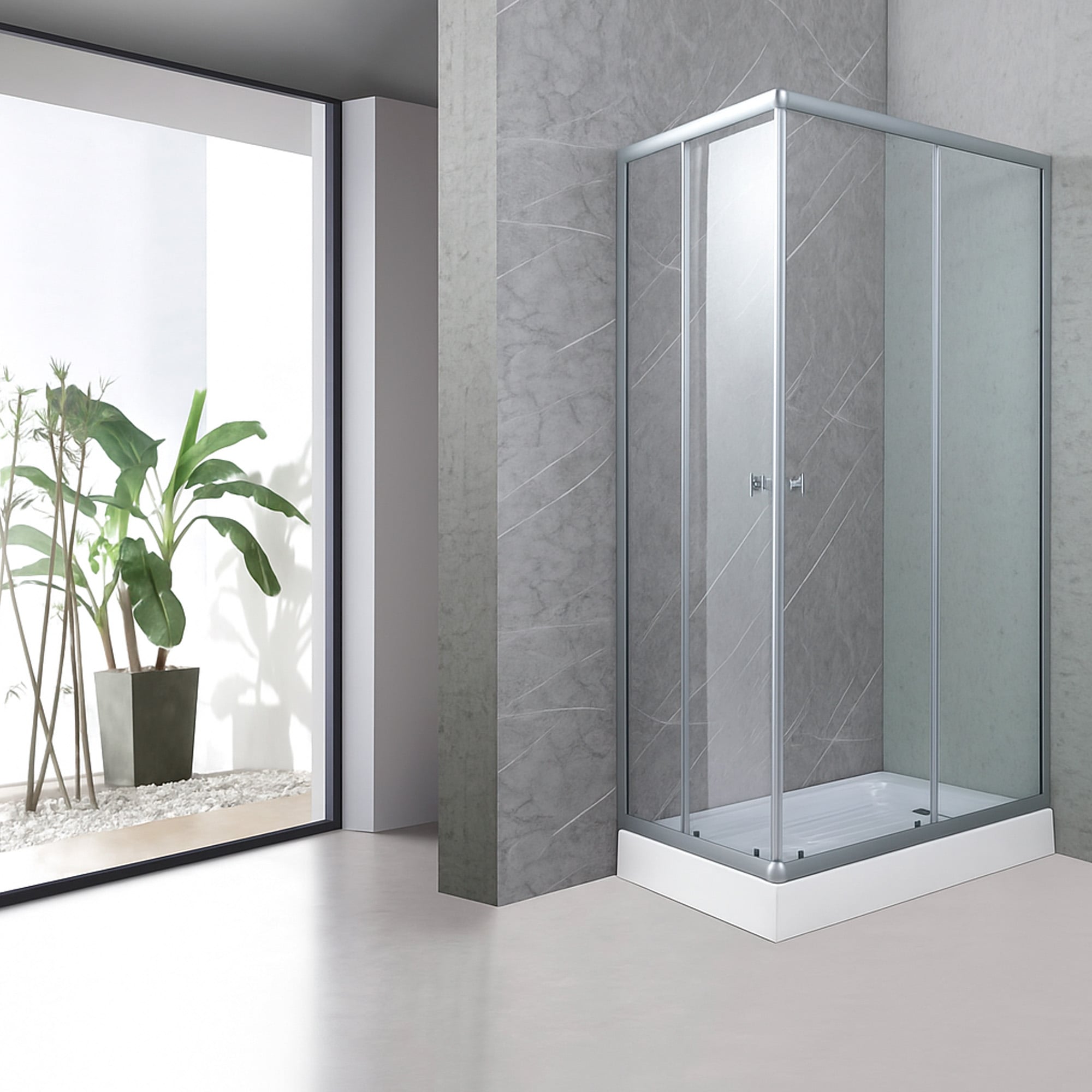 SHOWER RECTANGULAR LENS VIDRIOS TRANSPARENTES 100X80CM INCLUYE RECEPTÁCULO - 3