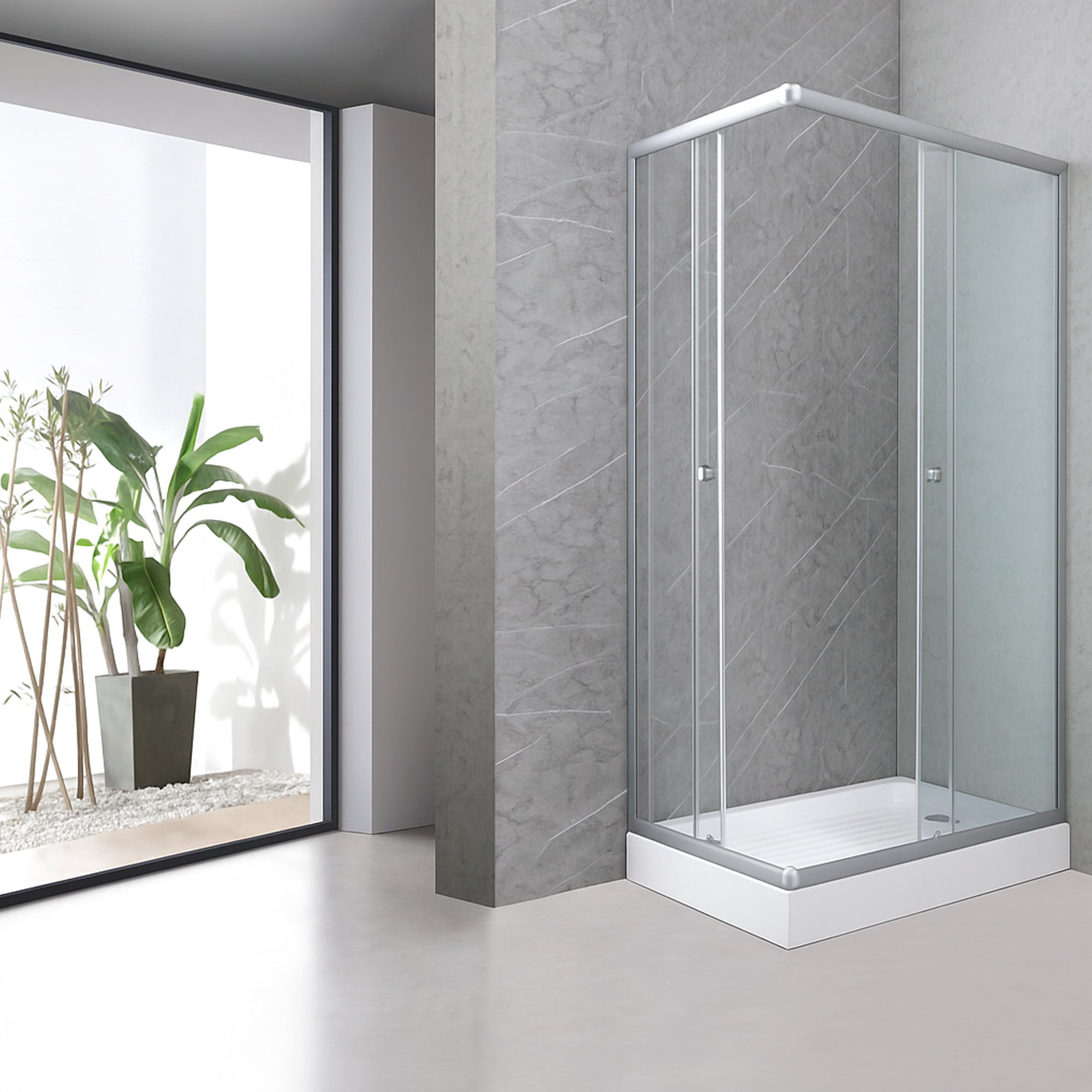 SHOWER RECTANGULAR LENS VIDRIOS TRANSPARENTES 100X80CM INCLUYE RECEPTÁCULO - 5