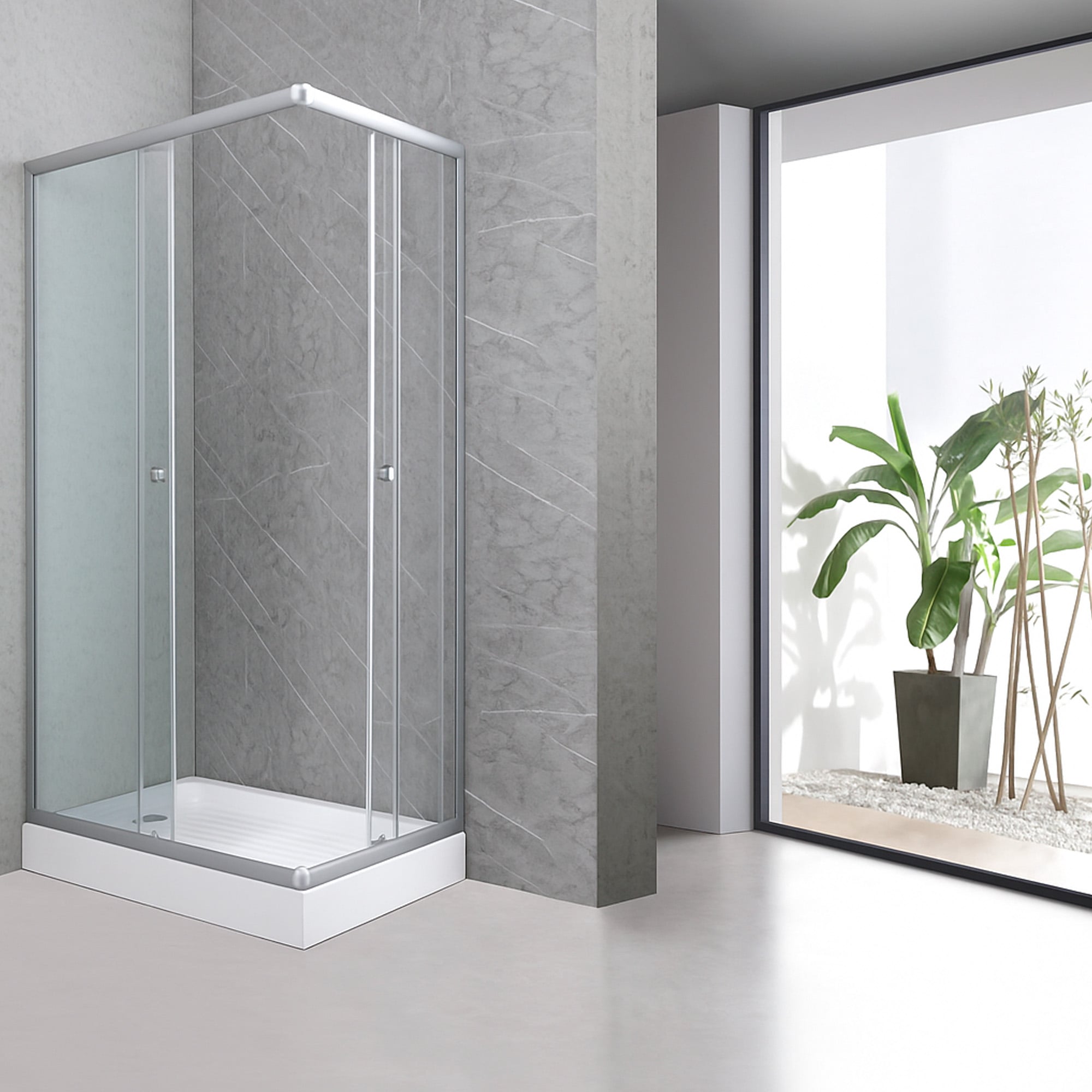 SHOWER RECTANGULAR LENS VIDRIOS TRANSPARENTES 100X80CM INCLUYE RECEPTÁCULO - 6