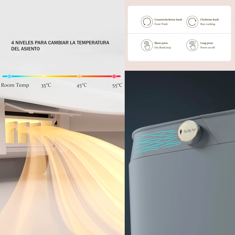 WC INODORO INTELIGENTE JOYTEK APERTURA/CIERRE ATOMATICO - DESCARGA A PISO 30 CM - 11