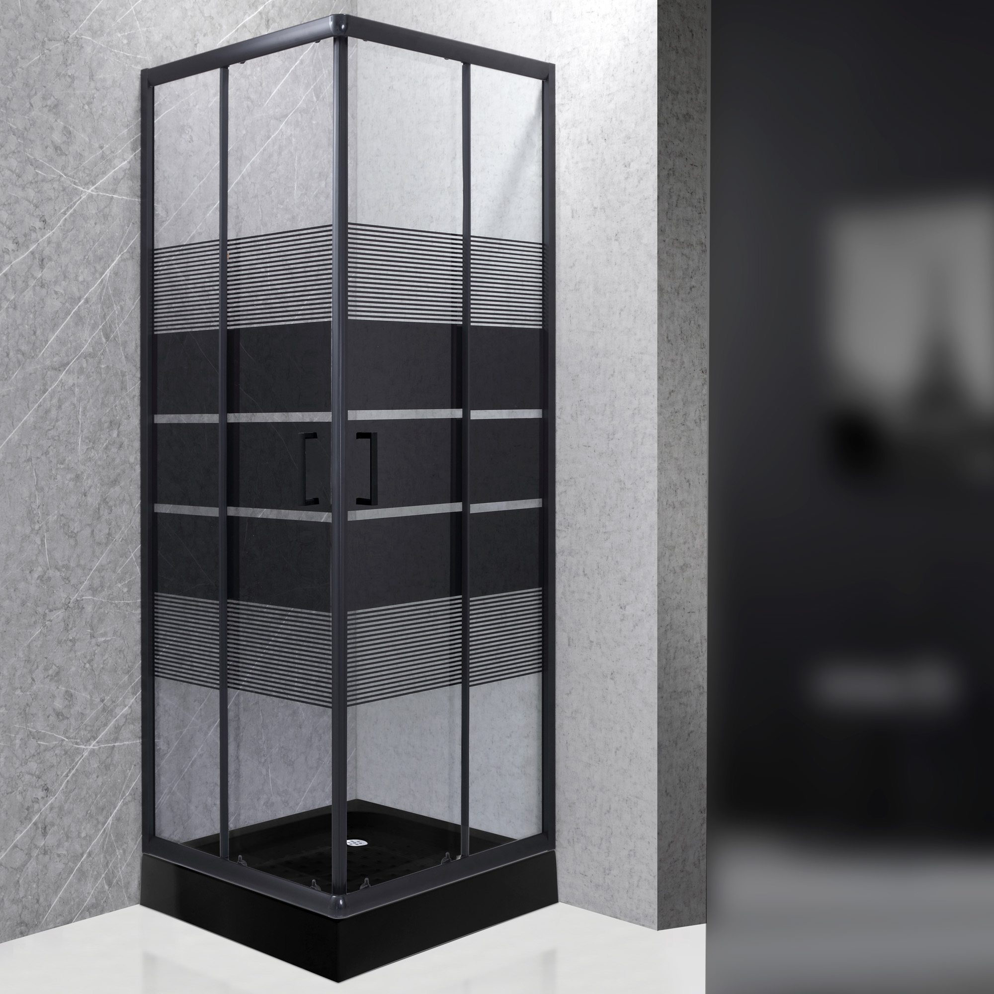SHOWER RECTO STYLE NEGRO 70X70X185CM - 2