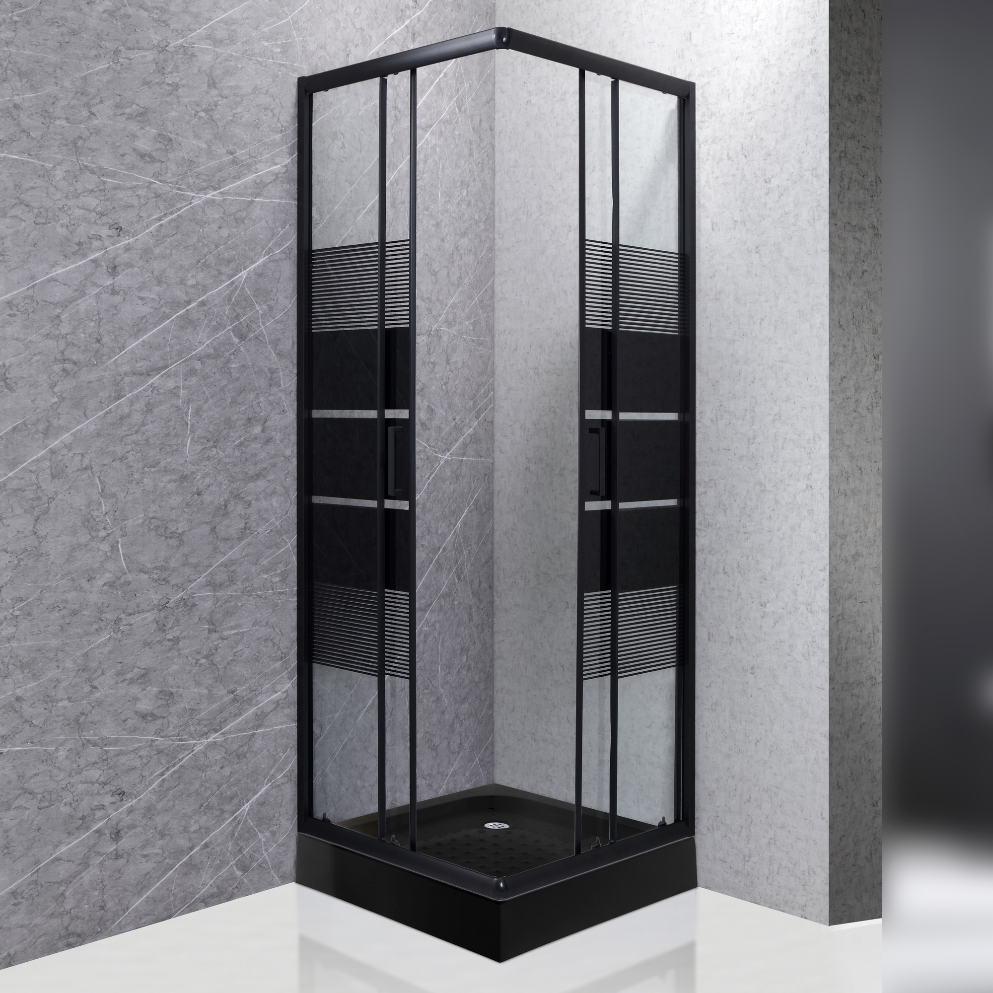 SHOWER RECTO STYLE NEGRO 70X70X185CM - 4