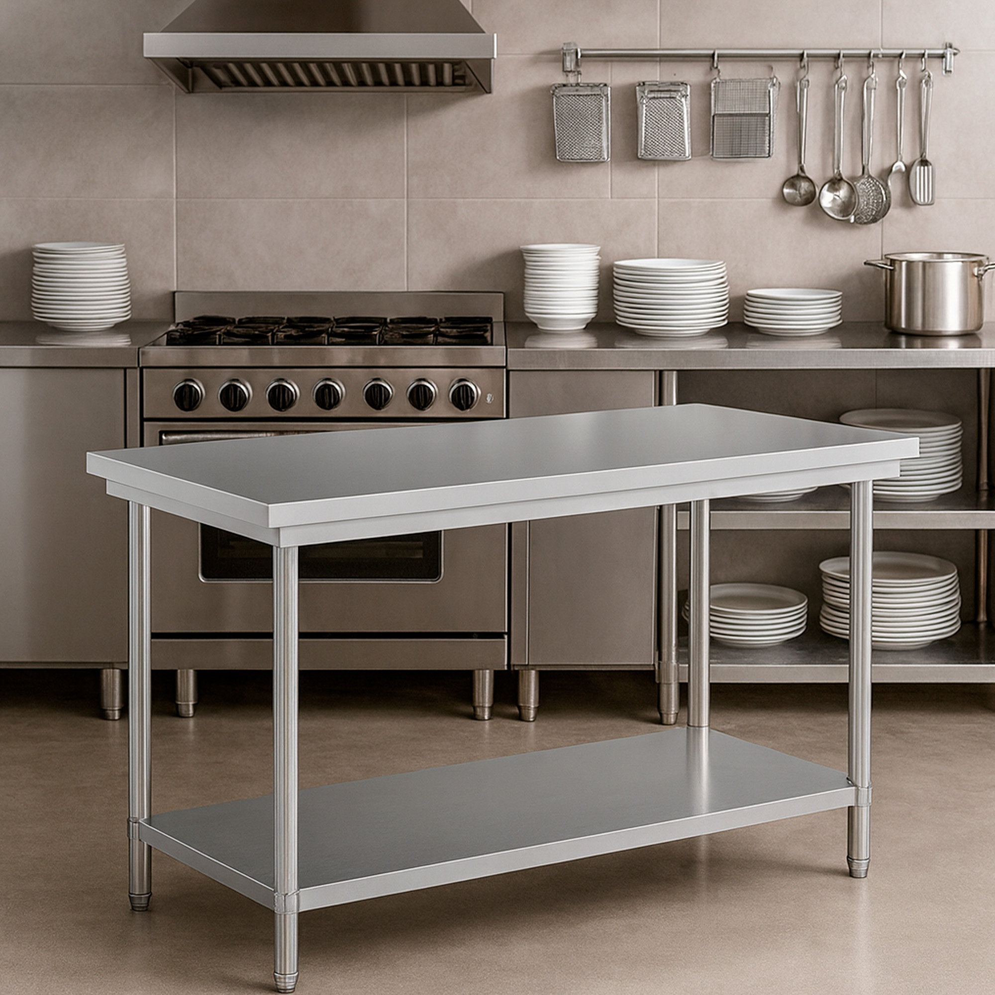 MESON DE COCINA JOYTEK ACERO INOXIDABLE 120X60X85 CM - 2