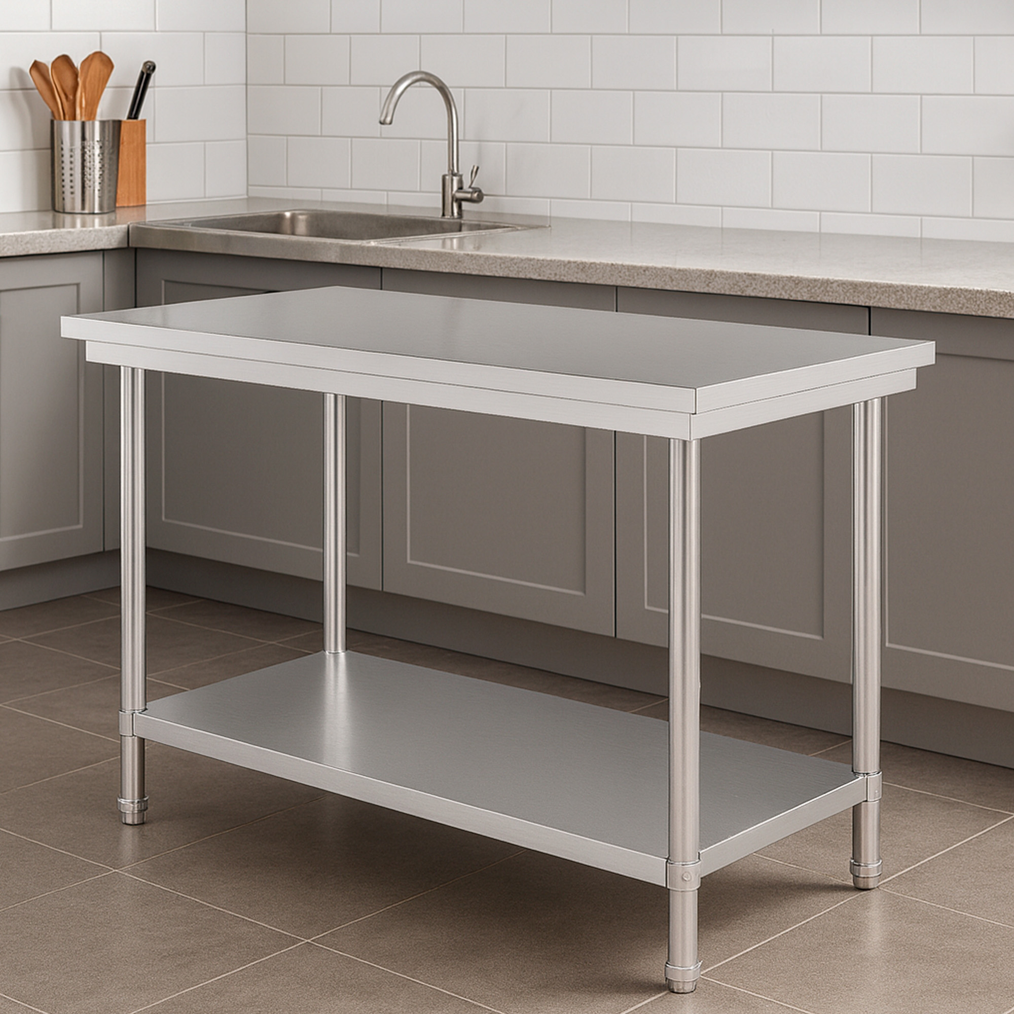 MESON DE COCINA JOYTEK ACERO INOXIDABLE 120X60X85 CM - 4