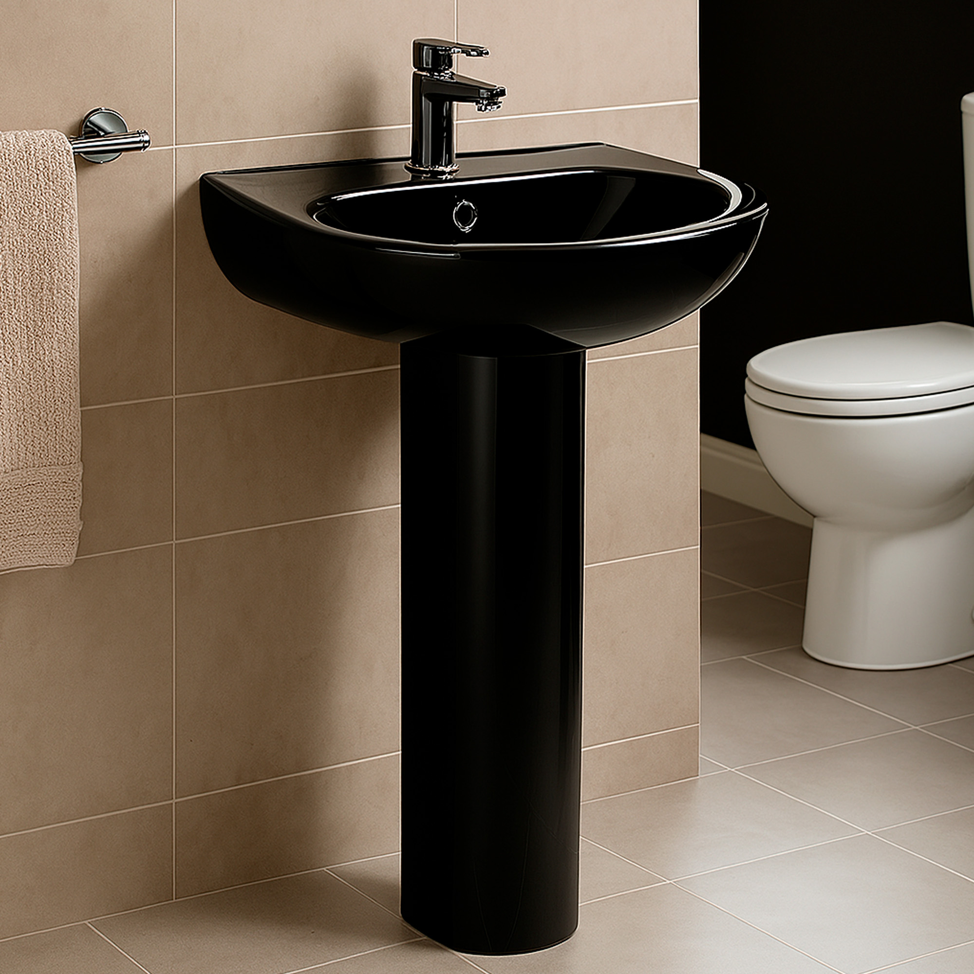 LAVAMANOS DE PEDESTAL JOYTEK 3004 COLOR NEGRO 86X52,5X43,5 CM - 2