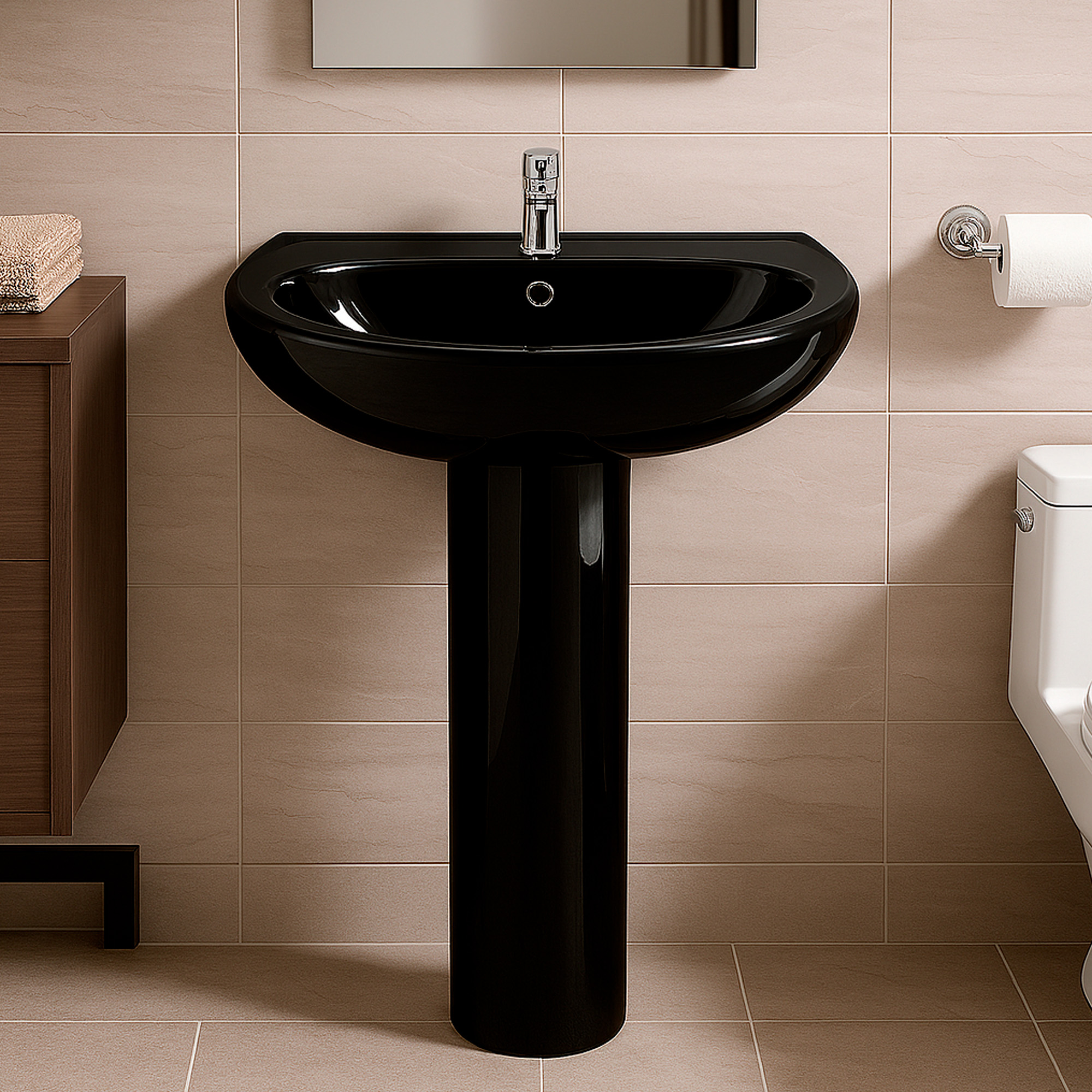 LAVAMANOS DE PEDESTAL JOYTEK 3004 COLOR NEGRO 86X52,5X43,5 CM - 3