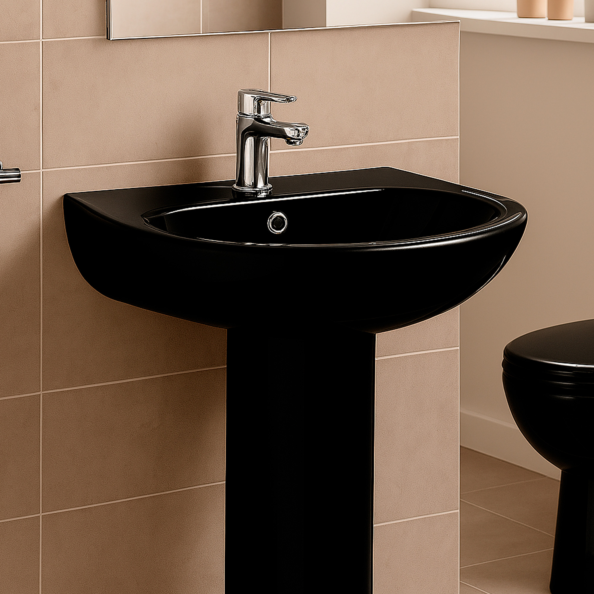 LAVAMANOS DE PEDESTAL JOYTEK 3004 COLOR NEGRO 86X52,5X43,5 CM - 4