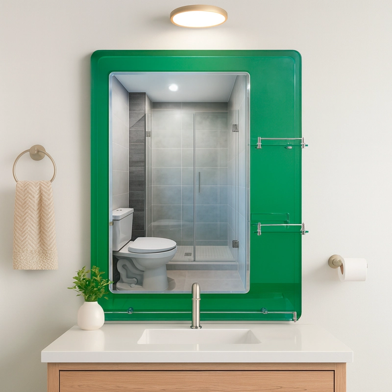 ESPEJO CON REPISAS RECTANGULAR GREEN 80X60 CM - 2