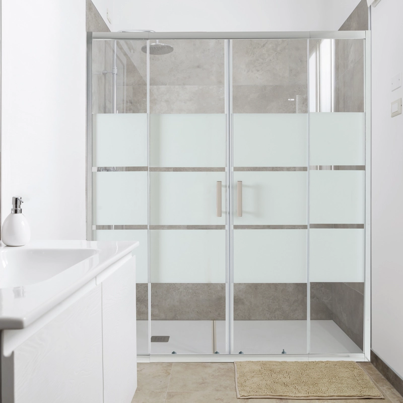 MAMPARA AJUSTABLE DE DUCHA STYLE 160-180 LINEAS BLANCAS (4 HOJAS) - 2