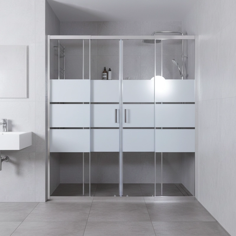 MAMPARA AJUSTABLE DE DUCHA STYLE 160-180 LINEAS BLANCAS (4 HOJAS) - 3