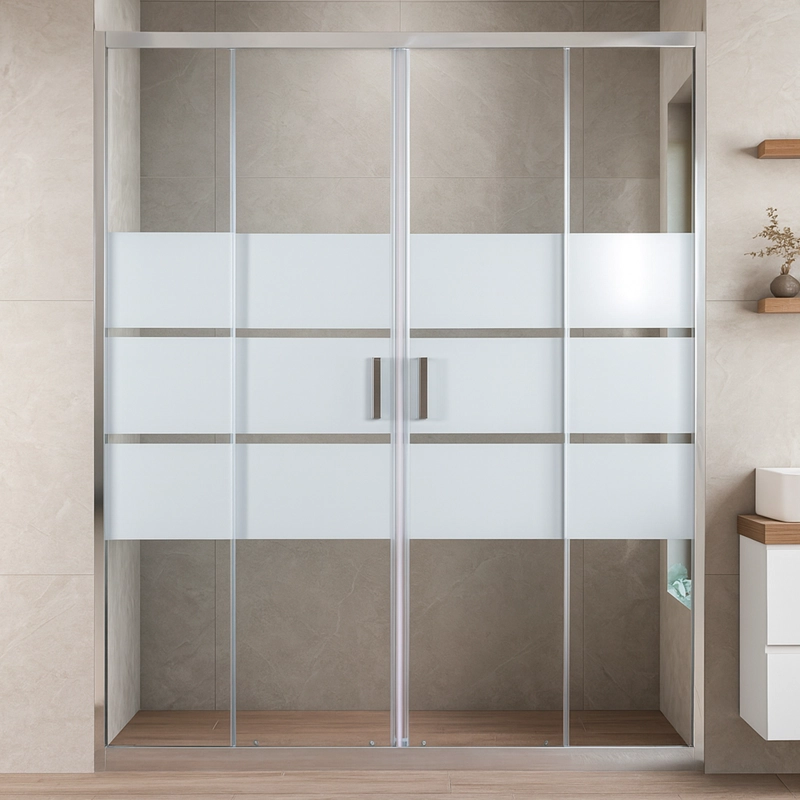 MAMPARA AJUSTABLE DE DUCHA STYLE 160-180 LINEAS BLANCAS (4 HOJAS) - 4