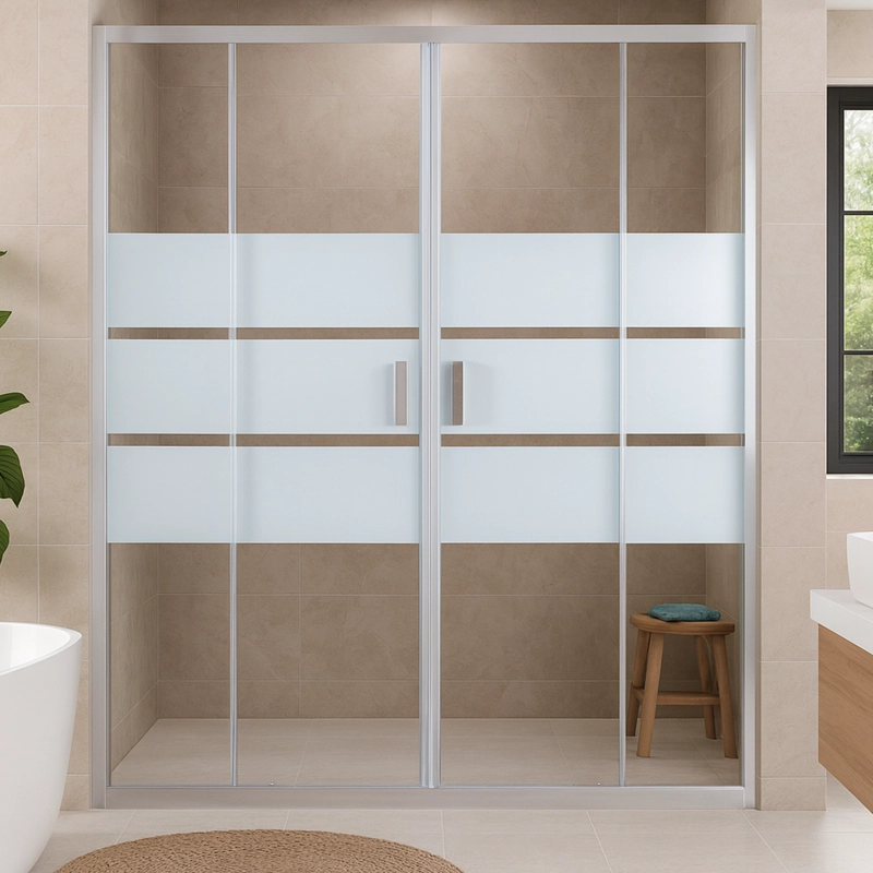 MAMPARA AJUSTABLE DE DUCHA STYLE 160-180 LINEAS BLANCAS (4 HOJAS) - 6