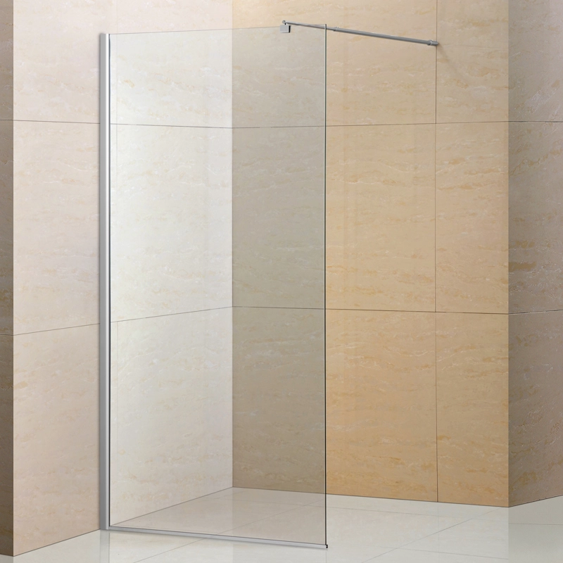 MAMPARA FIJA DE BAÑO RECTA 190X110 TRANSPARENTE 8MM - 1