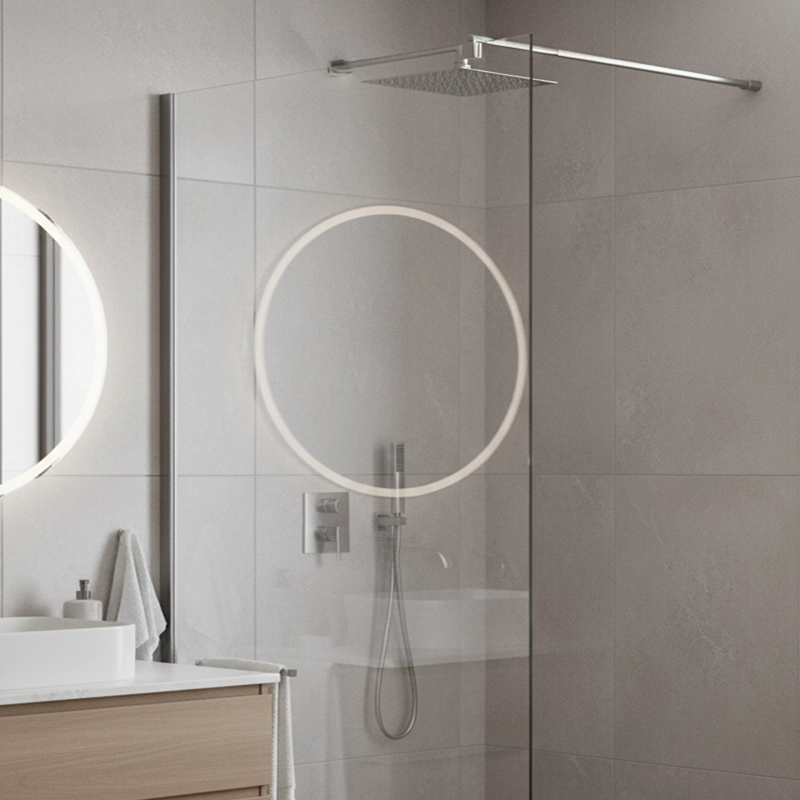 MAMPARA FIJA DE BAÑO RECTA 190X110 TRANSPARENTE 8MM - 2