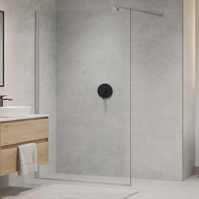 MAMPARA FIJA DE BAÑO RECTA 190X110 TRANSPARENTE 8MM - 3