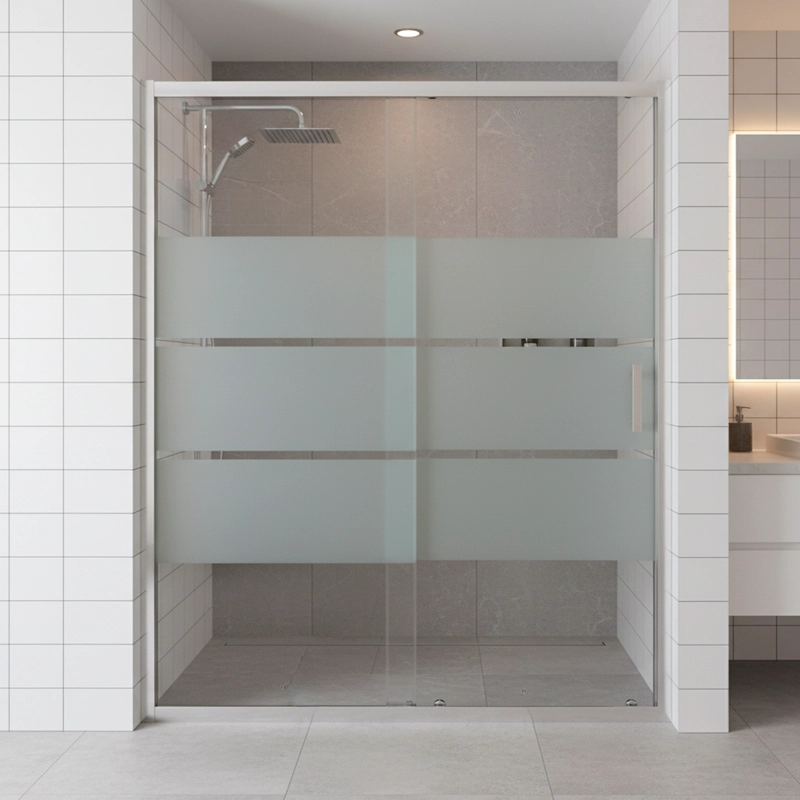 MAMPARA AJUSTABLE DE DUCHA STYLE 140-160 LINEAS BLANCAS (2 HOJAS) - 2