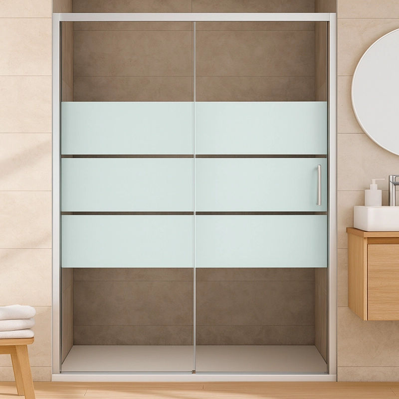 MAMPARA AJUSTABLE DE DUCHA STYLE 140-160 LINEAS BLANCAS (2 HOJAS) - 4