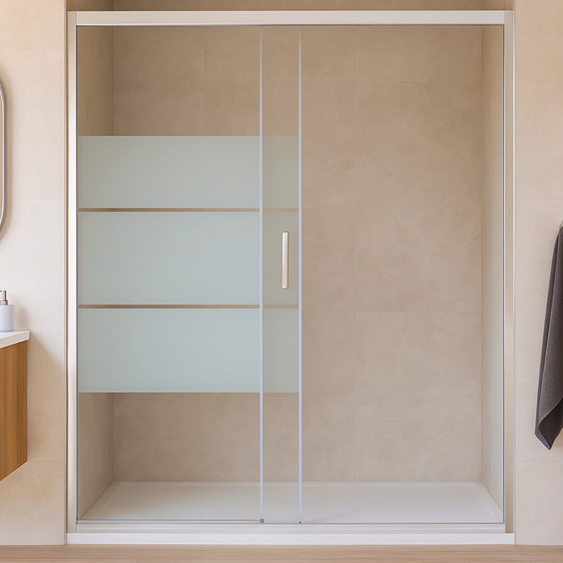 MAMPARA AJUSTABLE DE DUCHA STYLE 140-160 LINEAS BLANCAS (2 HOJAS) - 6