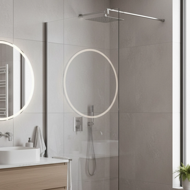 MAMPARA FIJA DE BAÑO RECTA 190X90 TRANSPARENTE 8MM - 2