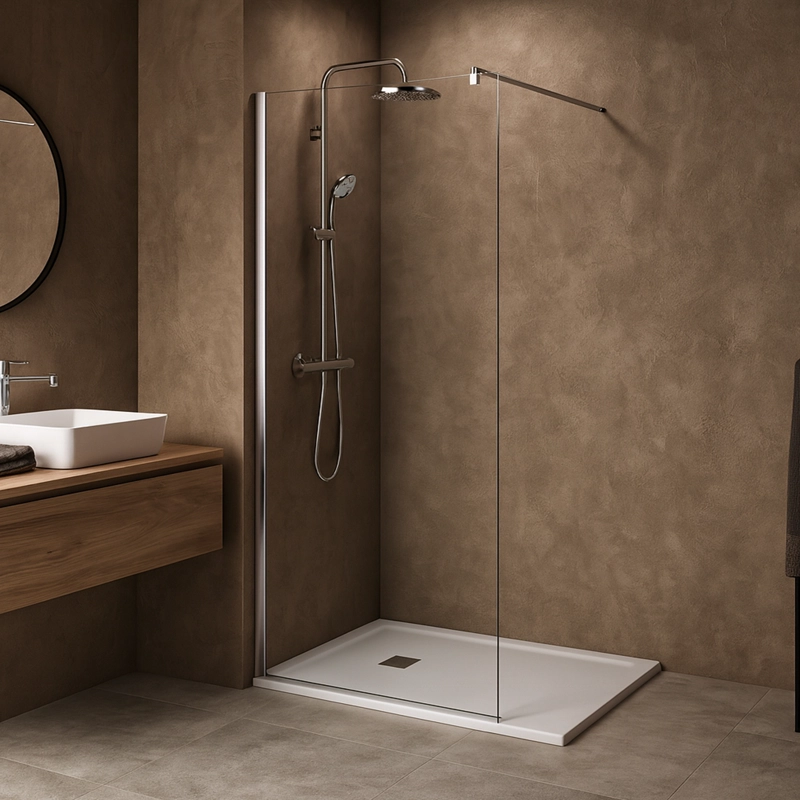 MAMPARA FIJA DE BAÑO RECTA 190X90 TRANSPARENTE 8MM - 4