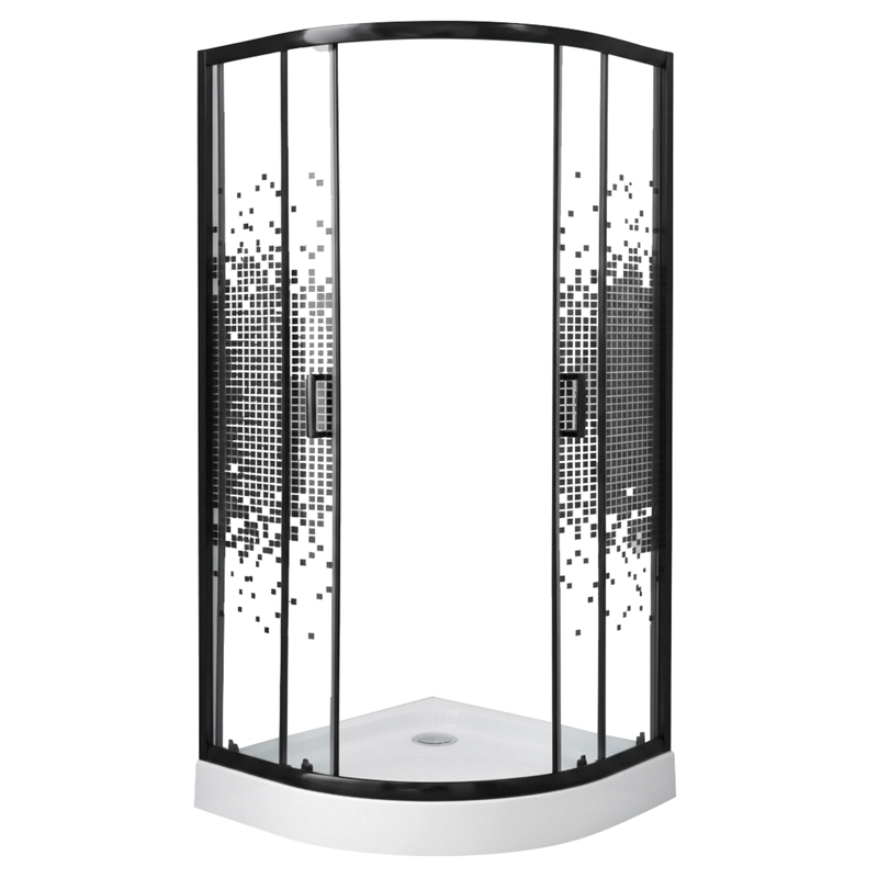 SHOWER DOOR JOYTEK CURVO MOSAIC BLACK 90X90X199 CM (INCLUYE RECEPTACULO) - 8