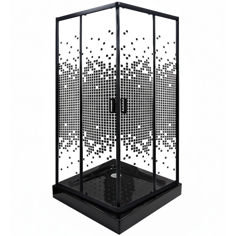 SHOWER DOOR JOYTEK RECTO MOSAIC BLACK 90X90199 CM (INCLUYE RECEPTACULO) - 1