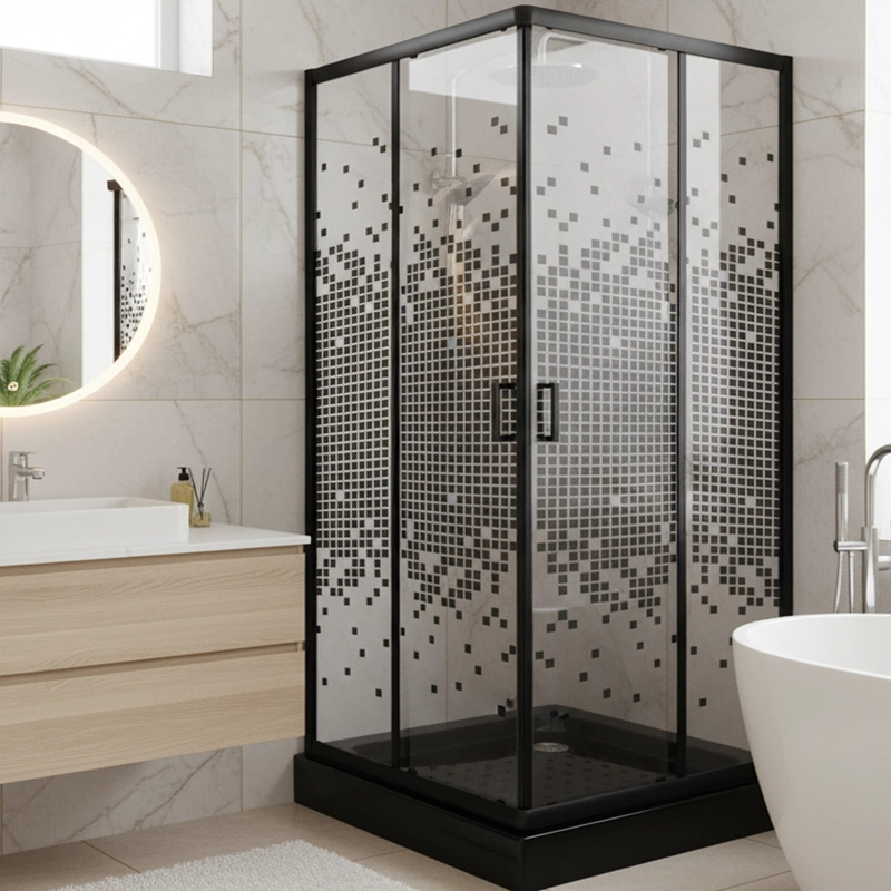 SHOWER DOOR JOYTEK RECTO MOSAIC BLACK 90X90199 CM (INCLUYE RECEPTACULO) - 4