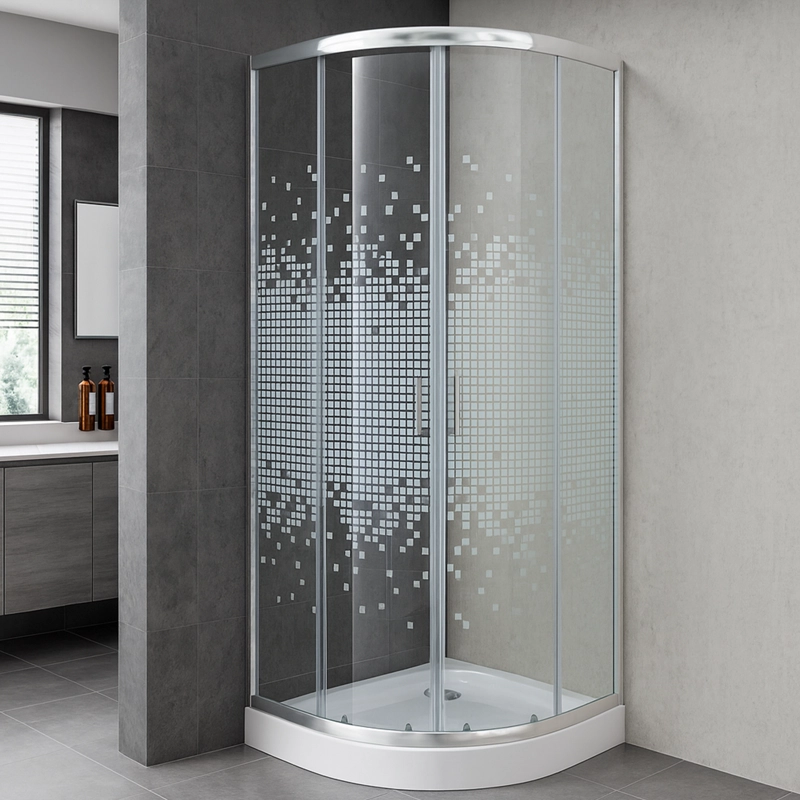 SHOWER DOOR  JOYTEK CURVO MOSAIC WHITE 70X70X199 CM (INCLUYE RECEPTACULO) - 4