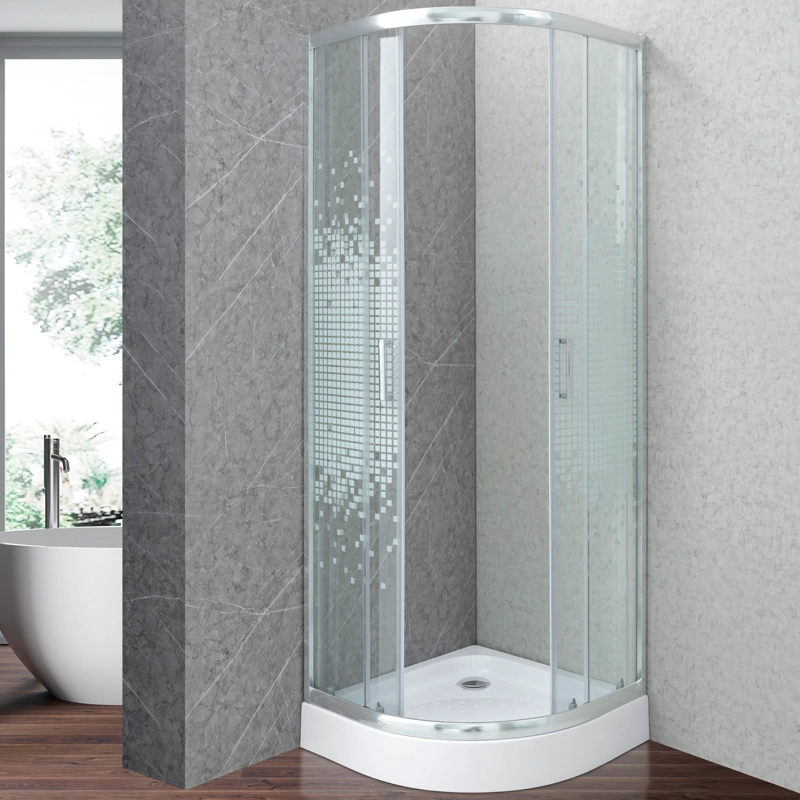 SHOWER DOOR  JOYTEK CURVO MOSAIC WHITE 70X70X199 CM (INCLUYE RECEPTACULO) - 5
