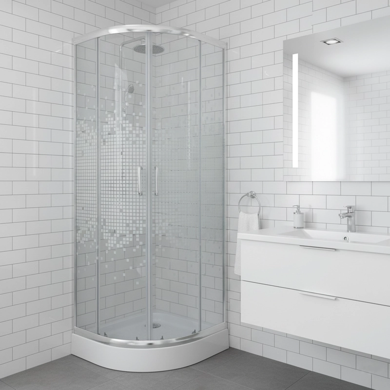 SHOWER DOOR  JOYTEK CURVO MOSAIC WHITE 70X70X199 CM (INCLUYE RECEPTACULO) - 8