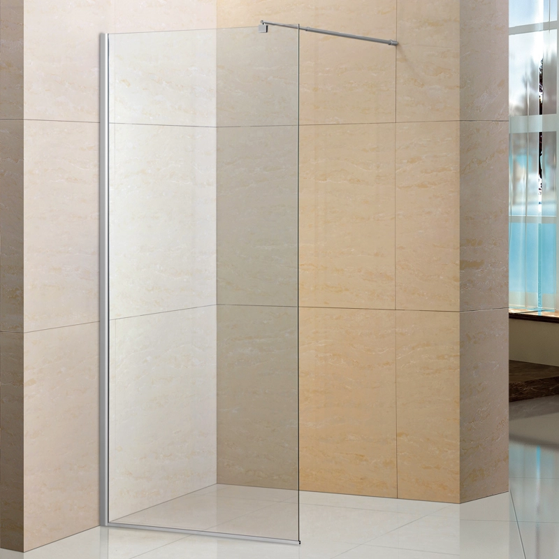 MAMPARA FIJA DE BAÑO RECTA 190X100 TRANSPARENTE 8MM - 1