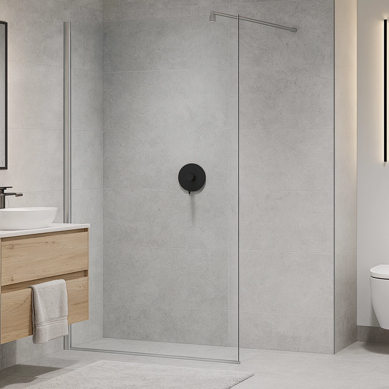 MAMPARA FIJA DE BAÑO RECTA 190X100 TRANSPARENTE 8MM - 3