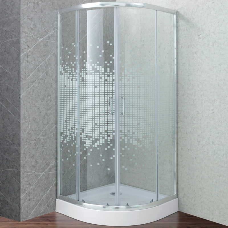 SHOWER DOOR JOYTEK CURVO MOSAIC WHITE 90X90X199 CM (INCLUYE RECEPTACULO) - 2