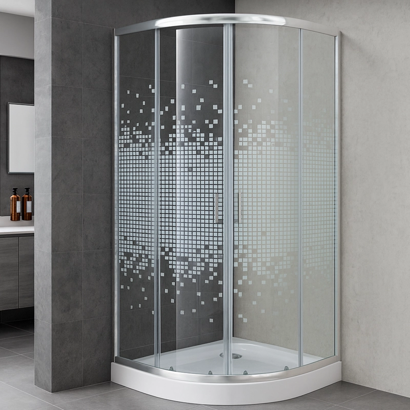 SHOWER DOOR JOYTEK CURVO MOSAIC WHITE 90X90X199 CM (INCLUYE RECEPTACULO) - 3