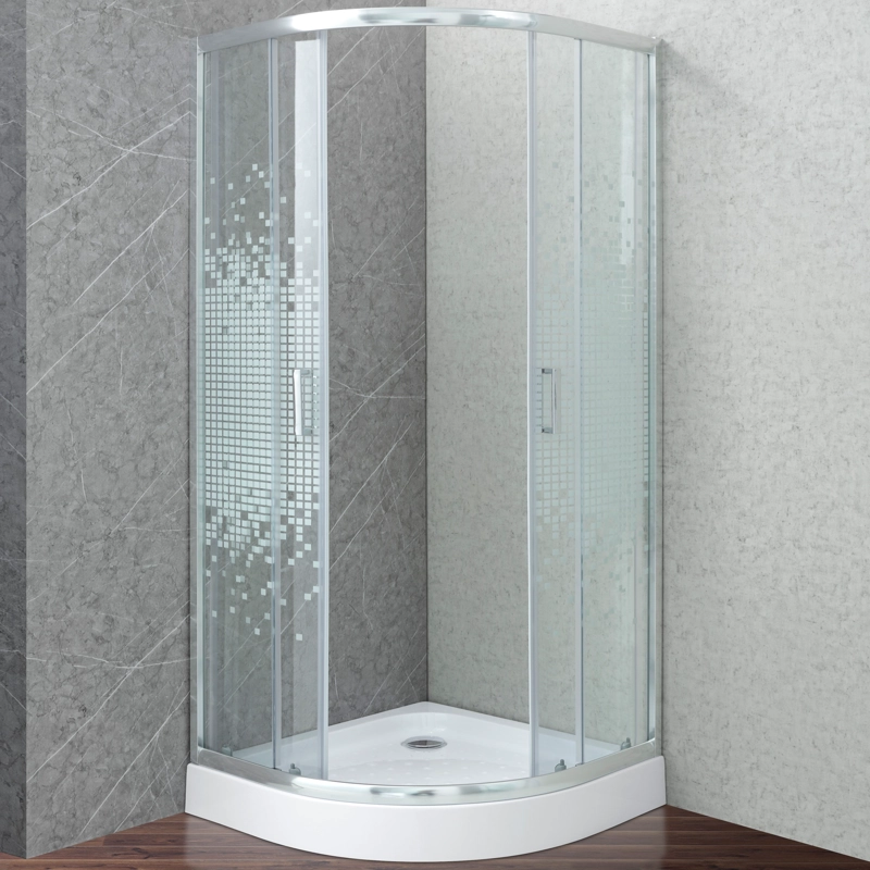 SHOWER DOOR JOYTEK CURVO MOSAIC WHITE 90X90X199 CM (INCLUYE RECEPTACULO) - 4