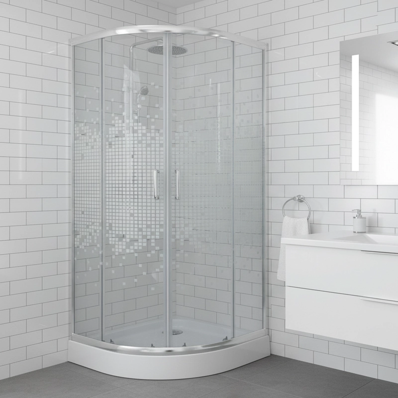 SHOWER DOOR JOYTEK CURVO MOSAIC WHITE 90X90X199 CM (INCLUYE RECEPTACULO) - 8