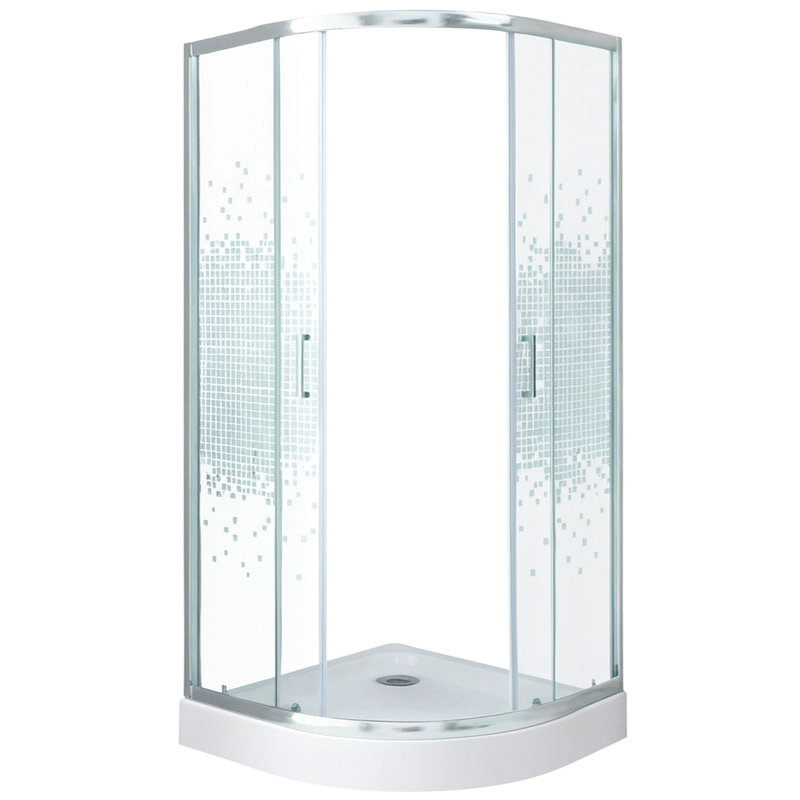 SHOWER DOOR JOYTEK CURVO MOSAIC WHITE 90X90X199 CM (INCLUYE RECEPTACULO) - 9