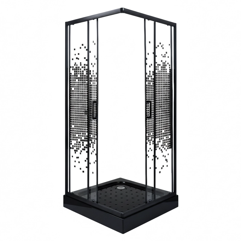 SHOWER DOOR JOYTEK RECTO MOSAIC BLACK 70X70X199 CM (INCLUYE RECEPTACULO) - 6