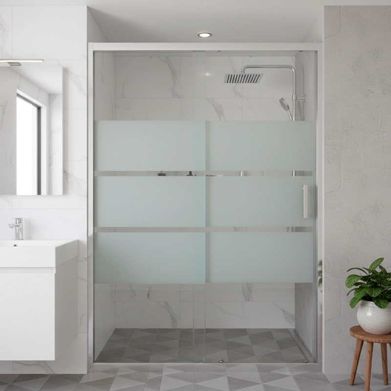 MAMPARA AJUSTABLE DE DUCHA STYLE 120-140 LINEAS BLANCAS (2 HOJAS) - 2