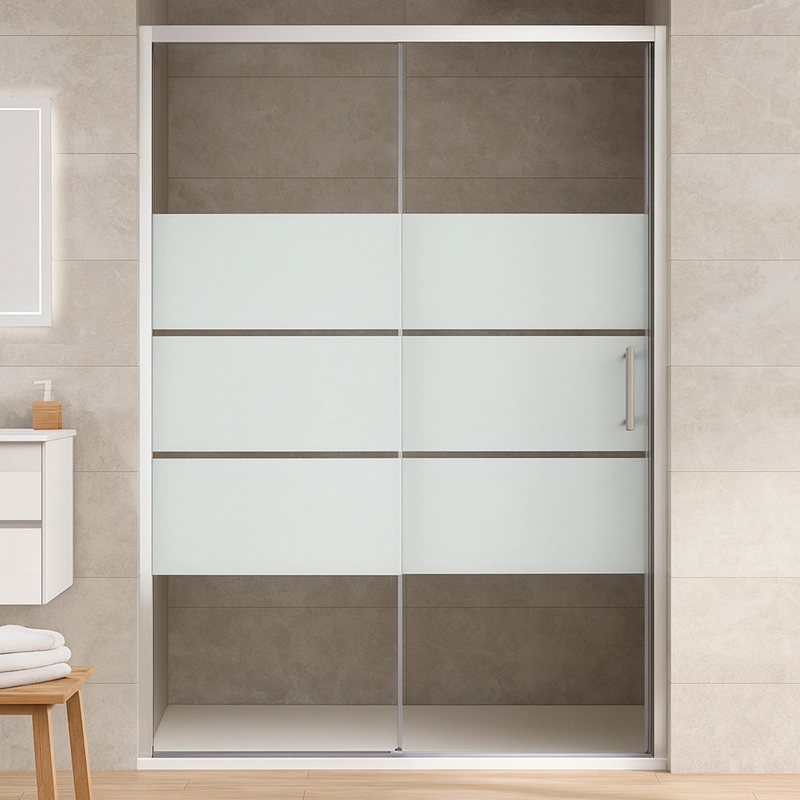 MAMPARA AJUSTABLE DE DUCHA STYLE 120-140 LINEAS BLANCAS (2 HOJAS) - 3