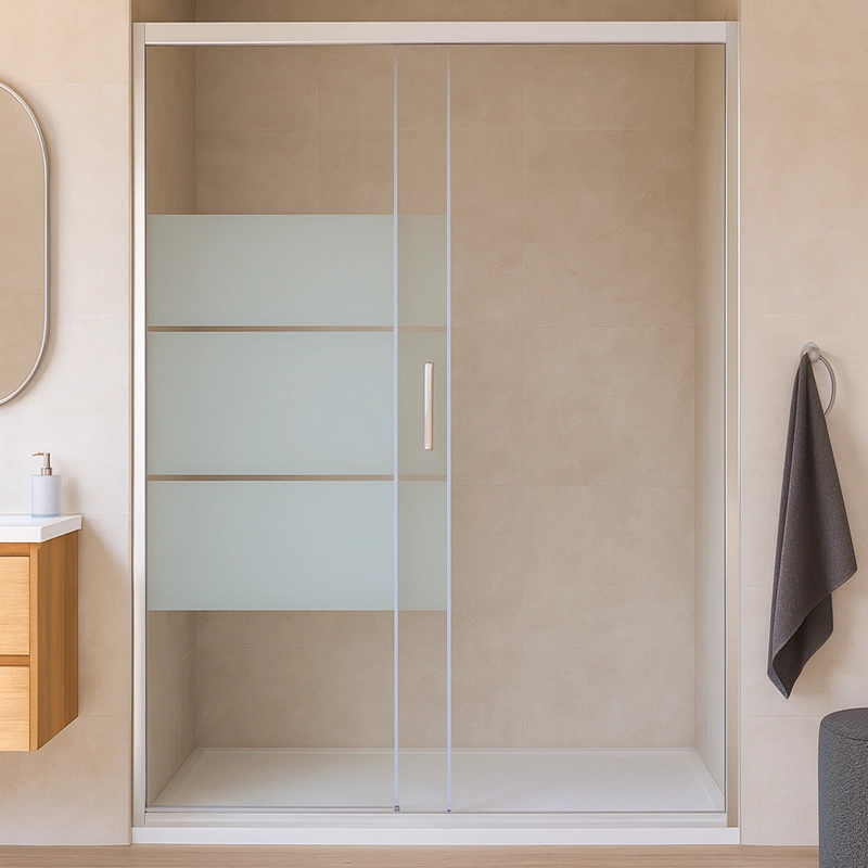 MAMPARA AJUSTABLE DE DUCHA STYLE 120-140 LINEAS BLANCAS (2 HOJAS) - 6