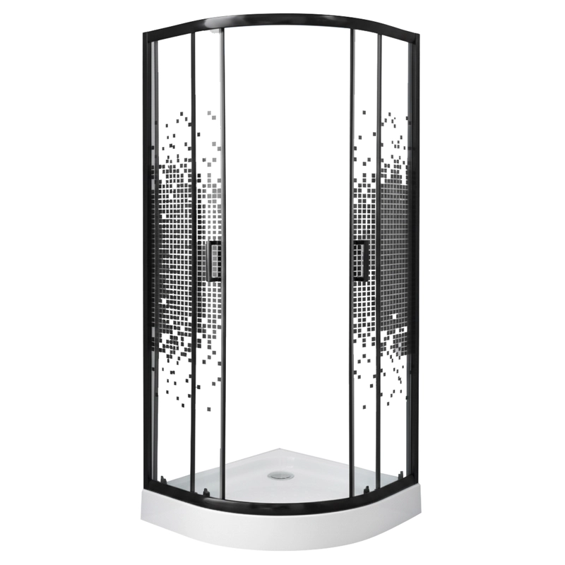 SHOWER DOOR JOYTEK CURVO MOSAIC BLACK 80X80X199 CM (INCLUYE RECEPTACULO) - 8