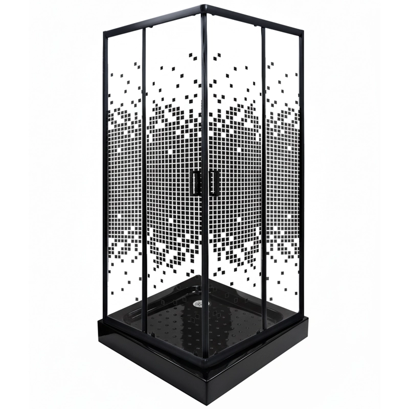 SHOWER DOOR JOYTEK RECTO MOSAIC BLACK 80X80X199 CM (INCLUYE RECEPTACULO) - 1