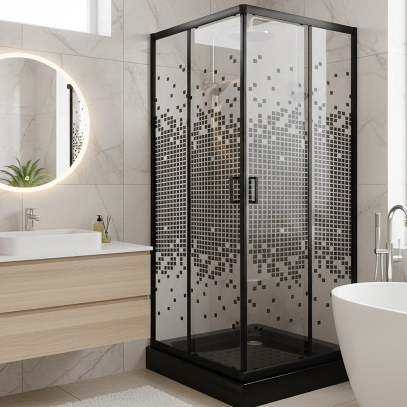 SHOWER DOOR JOYTEK RECTO MOSAIC BLACK 80X80X199 CM (INCLUYE RECEPTACULO) - 4