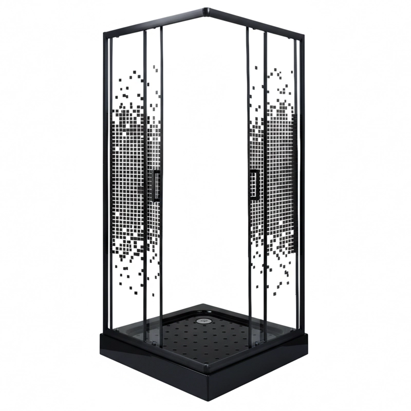 SHOWER DOOR JOYTEK RECTO MOSAIC BLACK 80X80X199 CM (INCLUYE RECEPTACULO) - 6
