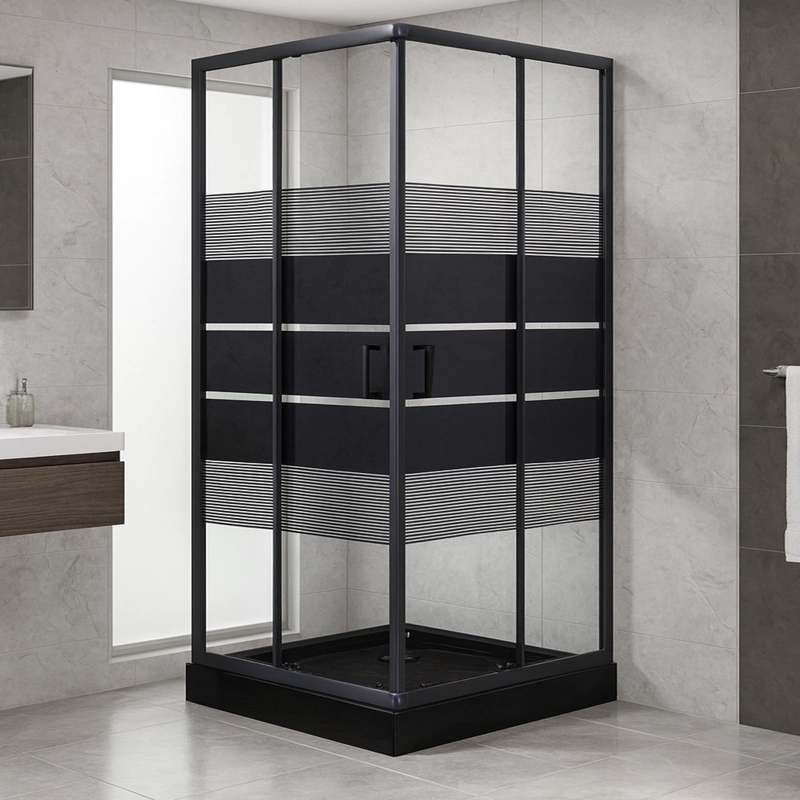 SHOWER DOOR JOYTEK STYLE RECTO NEGRO 90X90X198 CM (INCLUYE RECEPTACULO) - 2